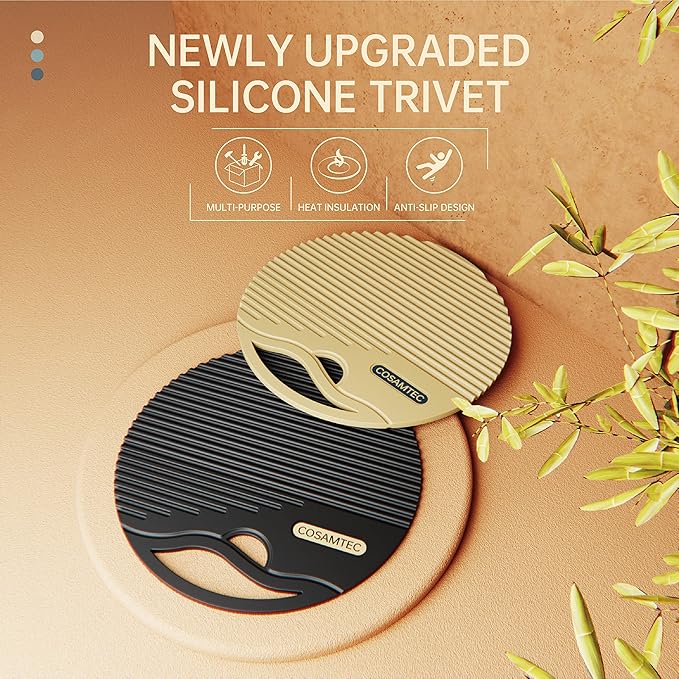 Silicone Trivets for Hot Dishes Heat Resistant Trivets for Hot Pots & Pans Multipurpose & Versatile Hot Pads for Kitchen & Countertop Table Coasters Set of 2