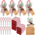 12 Sets Christmas Whisk Baking Supplies Gifts Sets Include Stainless Steel Whisk, Greeting Card, Snowfall Pine Branch, Plaid Towel, Rope for Xmas Neighbor Employee Stocking Stuffer Cooking (10 Inch)