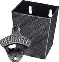 Old Fashioned Cast Iron Beer Cap Opener Wall Mounted Bottle Opener with Cap Catcher Narrow Bundle (Aged Silver)