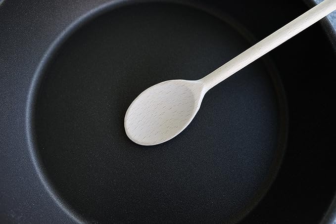3-PCS 12″ Long Beechwood Wooden Cooking Spoons – Heat-Resistant, Non-Scratch Mixers for Non-Stick Cookware | Sustainably Sourced European Crafting
