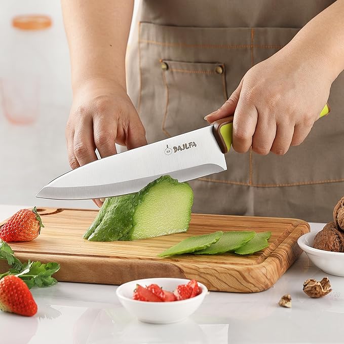 3PCS Kitchen Knives, Stainless Steel Knife Set With Sheath, 8 inch Chef, 4.5 inch Utility and 4 inch Paring Knife (Stylish Design)