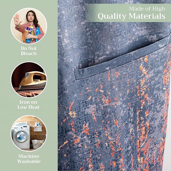 Maison d' Hermine 100% Cotton Apron for women with Pocket Kitchen Chef Apron for Men Cooking Gardening Server Waitress