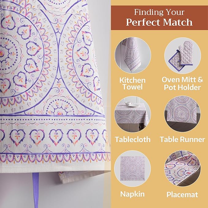 Maison d' Hermine 100% Cotton Apron for women with Pocket Kitchen Chef Apron for Men Cooking Gardening Server Waitress