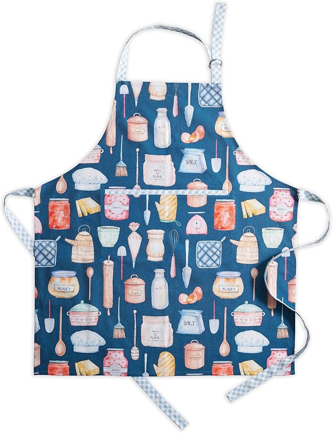 Maison d' Hermine 100% Cotton Apron for women with Pocket Kitchen Chef Apron for Men Cooking Gardening Server Waitress
