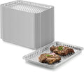 24-Pack Disposable Aluminum Foil BBQ Grill Topper Pan – Prevents Food from Falling into the Grill or Sticking to the Grate – No Clean Up Required – Perfect for Camping and Outdoor Use - 15” x10” x1.5”