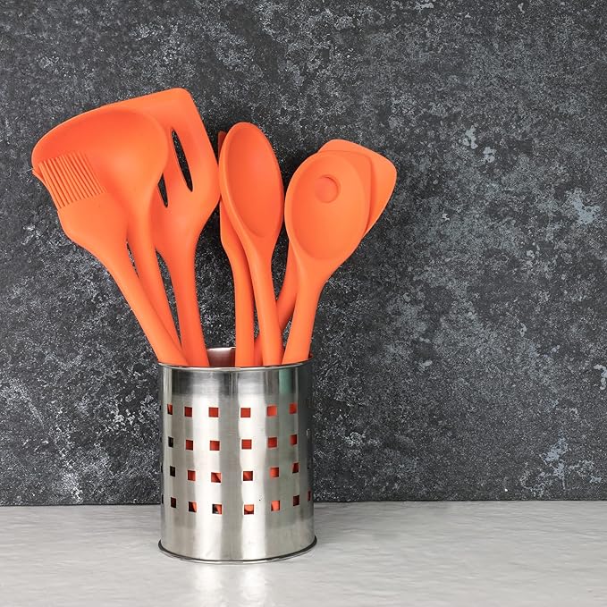 Chef Craft Premium Silicone Cooking Ladle, 11.25 inch, Orange