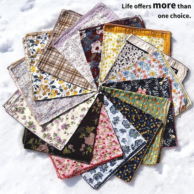 21x21 inches 100% Cotton Bandana for Women - Soft Square Scarf, Multi-Purpose Head Covering, Hair Bandana