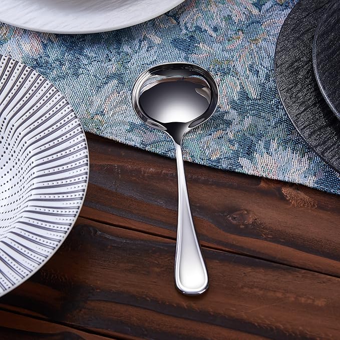 KEAWELL Premium 7.1" Verona Gravy Ladle, 18/10 Stainless Steel, Heavy-Duty with Deep Bowl, High-Polished Finish, Ergonomic Handle for Smooth Pouring, Dishwasher Safe (2, 7.1" Gravy Ladle)