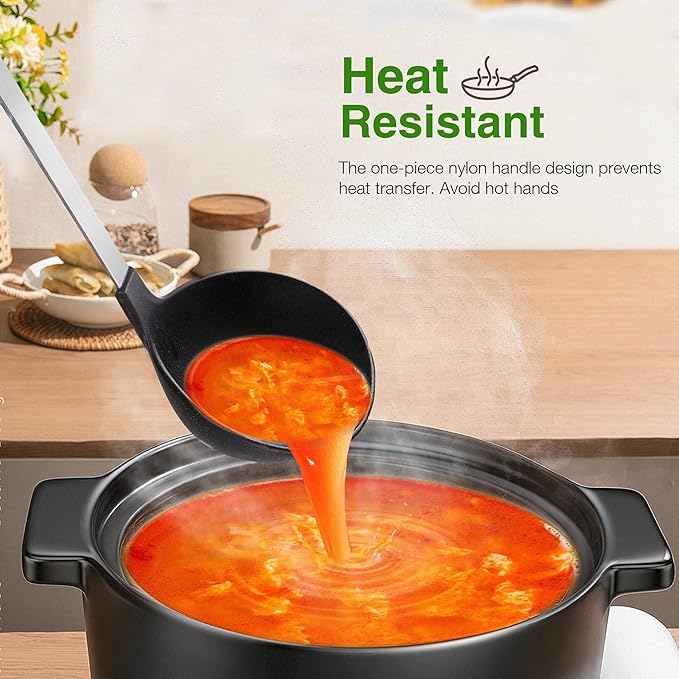 TJ POP Kitchen Utensils Set 7 Pcs, Premium Stainless Steel Heat Resistant Cooking Utensils Sets, Kitchen Gadgets Accessories Tools for Non-stick Cookware (BPA Free)