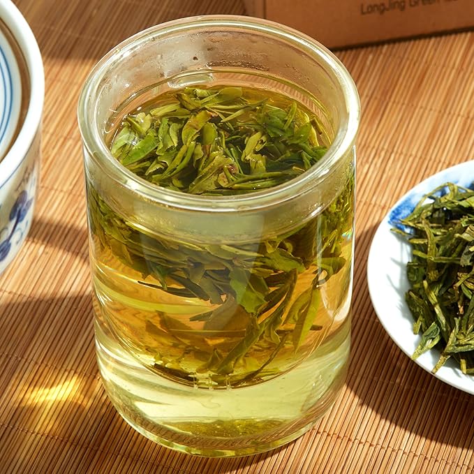 ChaWuWarmSun [A] LongJing Green Tea,8.8oz/250g,Chinese Dragon Well Green Tea Loose Leaf