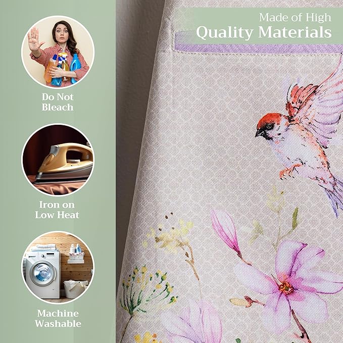 Maison d' Hermine 100% Cotton Apron for women with Pocket Kitchen Chef Apron for Men Cooking Gardening Server Waitress