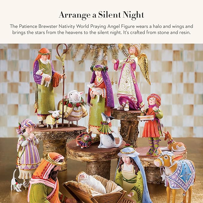 MACKENZIE-CHILDS Patience Brewster Nativity Figurine, Christmas Nativity Home Decor, World Praying Angel