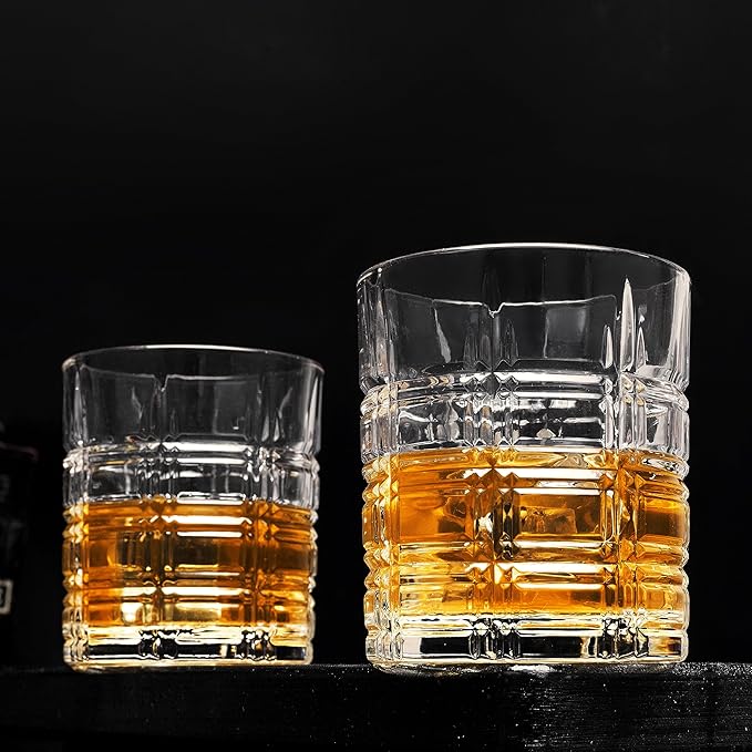 KANARS Crystal Whiskey Glasses, Set of 6 Premium Rocks Glasses in Elegant Gift Box, 10 Oz Old Fashioned Glass Tumblers for Bourbon, Scotch, Irish Whisky, Cocktails, Vodka, Liquor Drinking, Men Gifts