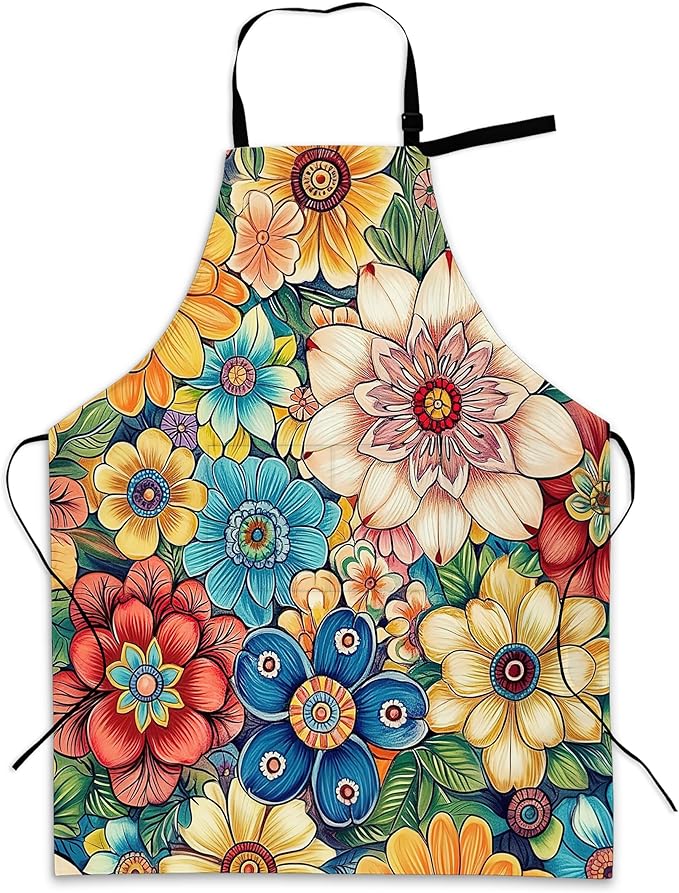 Cooking Aprons for Men and Women,Adjustable Bib Chef Apron with 2 Pockets, Soft and Durability Kitchen Apron