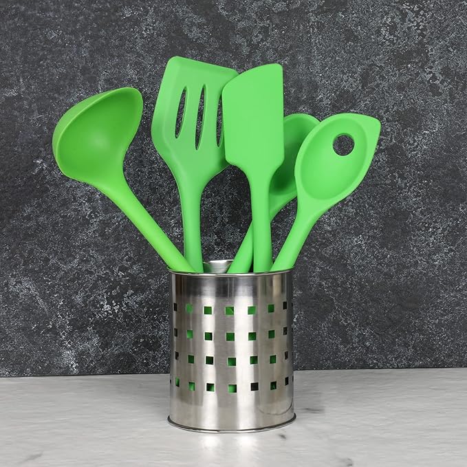 Chef Craft Premium Silicone Cooking Ladle, 11.25 inch, Green