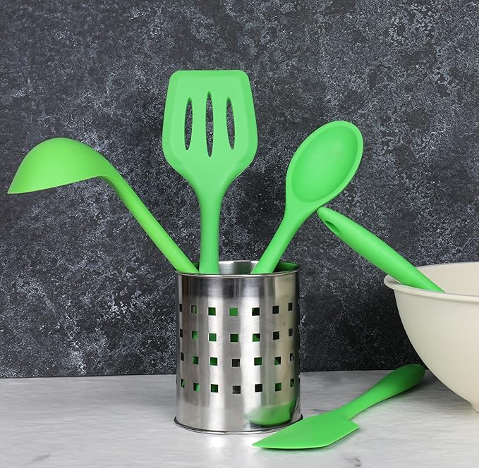 Chef Craft Premium Silicone Cooking Ladle, 11.25 inch, Green