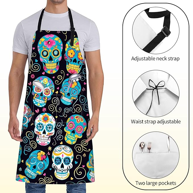 Fun Space Adventure Apron for Women with Rocket and Planet,28x33in