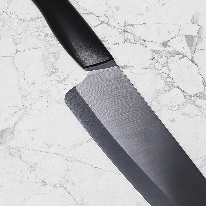 Kyocera FK-3PC-BKBK Ceramic Advanced Knife Set, 5.5" 4.5" 3", Black Handle With Black Blade