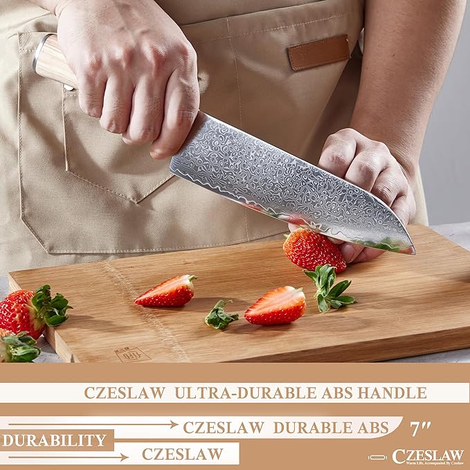 Chef Knife, Japanese Damascus Chefs Knife - kitchen knife, 8 Inch Professional Sharp Cooking Knife, Hand Forged Black Japanese Damascus Kitchen Knife, Full Tang, Ergonomic Maple Handle Design