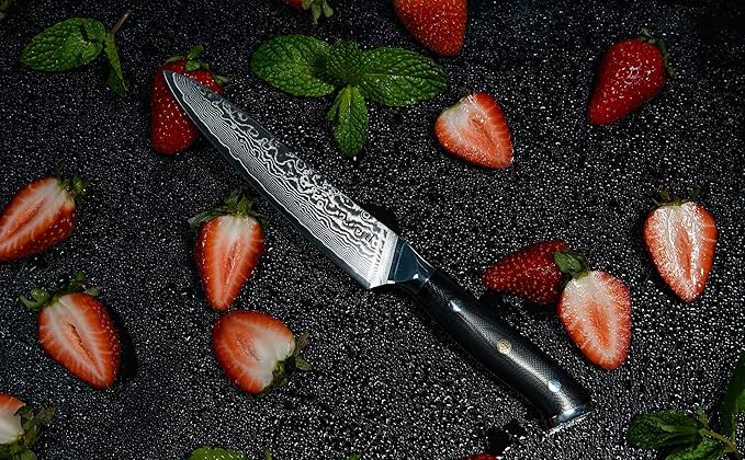 Oxford CHEF Utility (Petty) Knife 6 inch Damascus- Japanese- VG10 Super Steel 67 Layer High Carbon Stainless Steel-Razor Sharp, Stain & Corrosion Resistant, Awesome Edge Retention