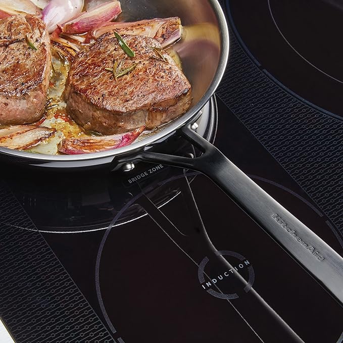 KitchenAid 5-Ply Clad Polished Stainless Steel Frying Pan/Skillet, 10 Inch - Stainless Steel