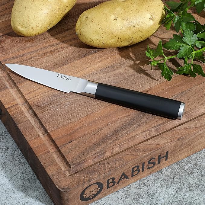 Babish 3.5-Inch Paring Knife – High-Carbon 1.4116 German Steel Kitchen Knife – Precision Cutlery for Peeling, Slicing & Detail Work