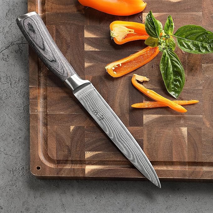 Wakoli EDIS 6-Piece Damascus Kitchen Knife Set – Professional Chef Knives Set with VG10 Core Blades, 67-Layer Damascus Steel & Ergonomic Pakkawood Handles – Premium Kitchen Knives in Elegant Gift Box