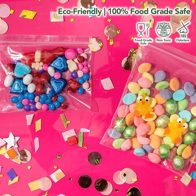 Quart Resealable Plastic Bags 1000 Pack — Clear Reclosable 7 x 8 Inch Food Storage Bags with Zipper Seal for Freezer, Meal Prep, BPA Free