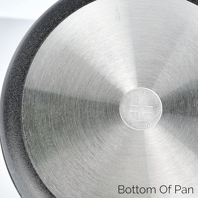 Swiss Diamond 8 Inch Frying Pan Nonstick Diamond Frying Pan, Aluminum Coated Skillet, Dishwasher Safe and Oven Safe Fry Pans with Ergonomic Handle