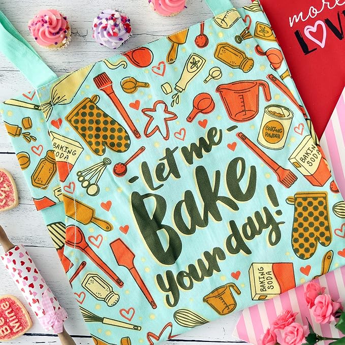 Lavley Christmas Baking Aprons - Funny kitchen gift for men, women and kids - 100% cotton adjustable apron for holiday bakers