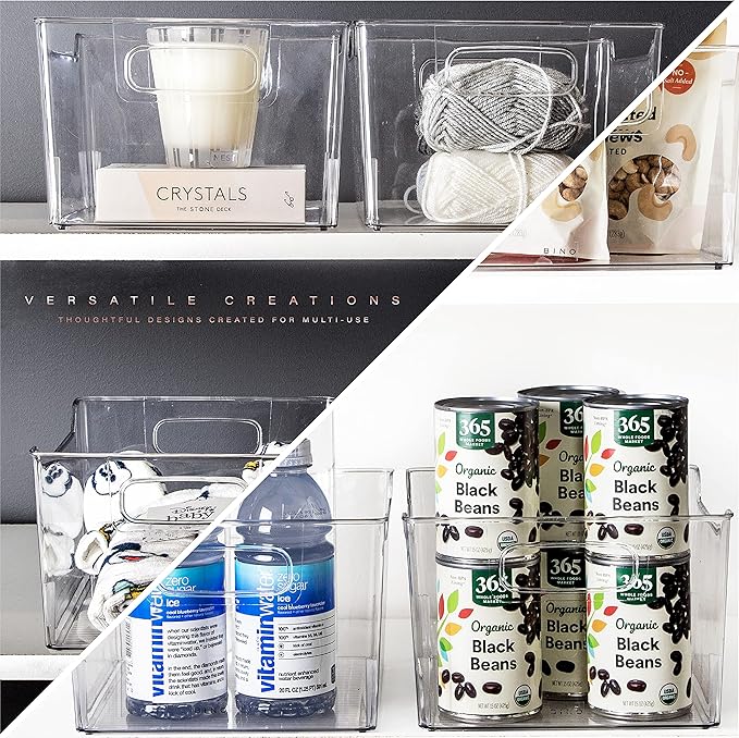 BINO | The Lodge Collection | Plastic Storage Bins - 2 Pack | Multi-Use Organizer With Built-In Handles | BPA-Free | for Pantry, Home, Fridge, and Freezer Organization