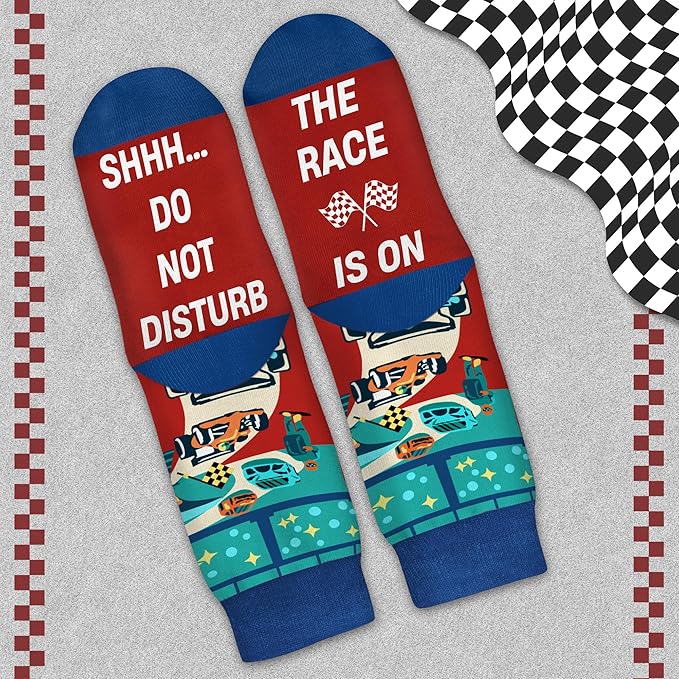 VICRAZY Racing Car, Sport Car Socks for Men, Women - Formula 1 Gifts, Racing Socks, Stocking Stuffers for Men, Women