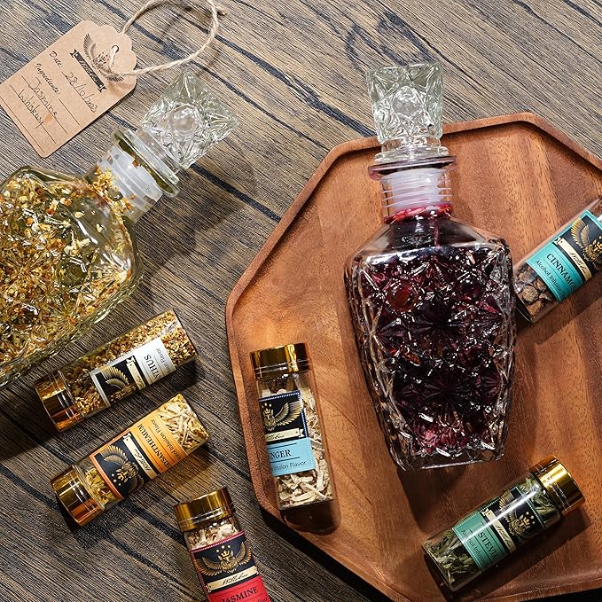 Alcohol Infusion Kit for Infusing Whiskey, Gin, Vodka, Tequila, Rum - DIY Your Own Flavored Spirits with Natural Ingredients - Anniversary, Birthday Gift for Men, Husband
