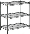 APLSS 18" D x 30" W x 34" H Black Heavy Duty Wire Shelving with 3 Tier Shelves, NSF Certified, Height Adjustable, Wet&Dry Environments, for Kitchen Garage Walk-in Cooler&Freezer, 800lbs Capacity