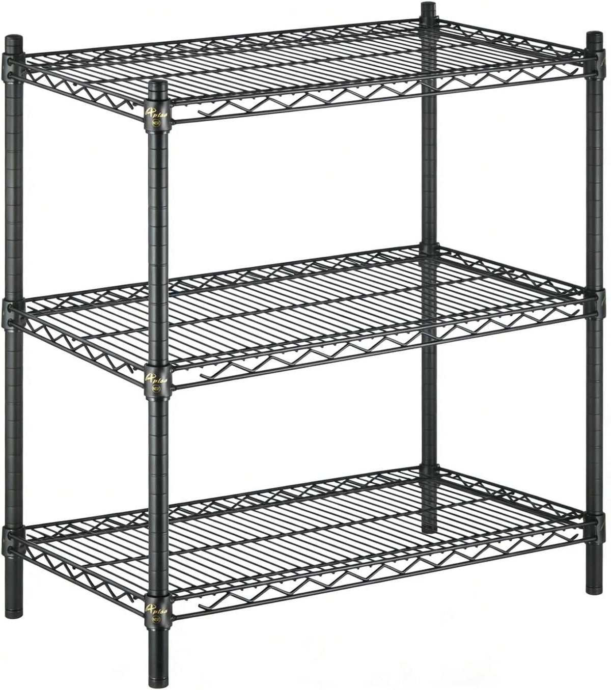 APLSS 18" D x 30" W x 34" H Black Heavy Duty Wire Shelving with 3 Tier Shelves, NSF Certified, Height Adjustable, Wet&Dry Environments, for Kitchen Garage Walk-in Cooler&Freezer, 800lbs Capacity