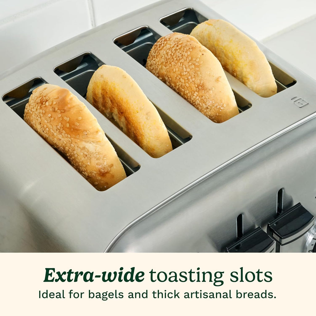 Cuisinart Toaster, Extra-Wide Slots, Stainless Steel, 4-Slice
Bagel, pastry & bread toaster with defrost/reheat functions, 6-setting browning dials & a slide-out crumb tray, CPT-180P1