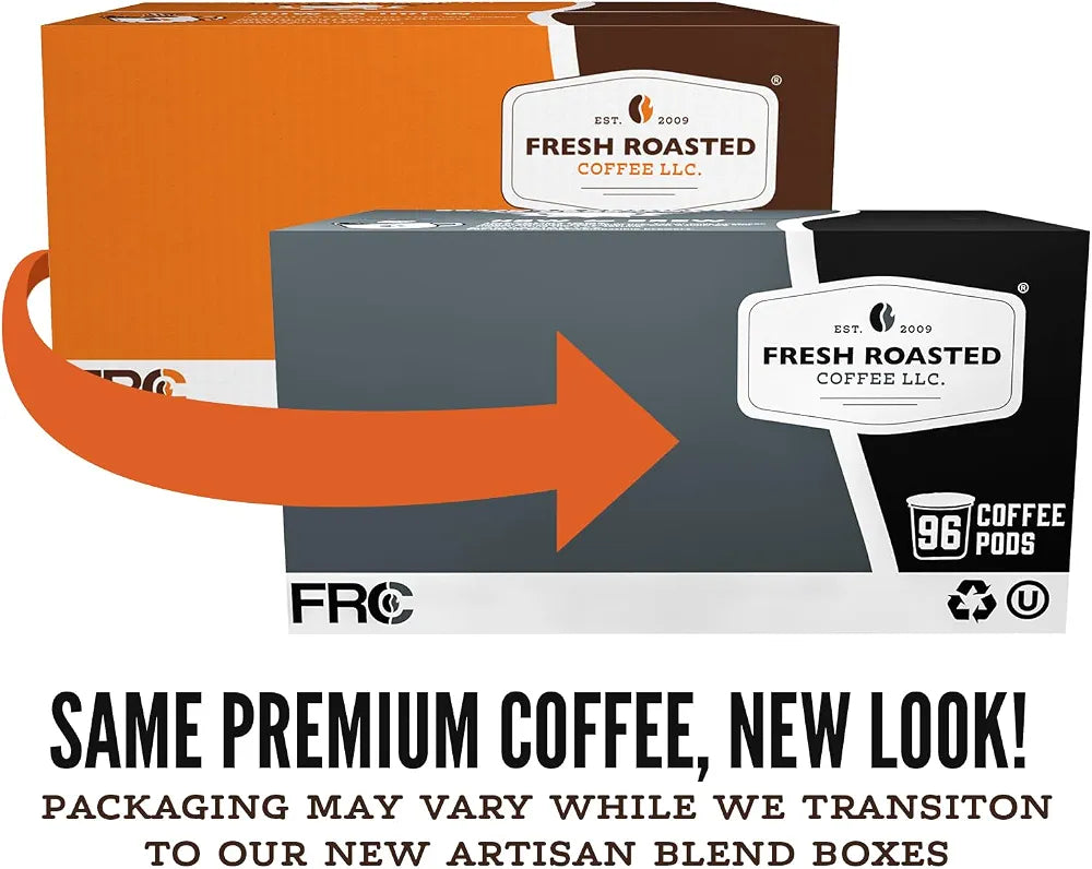 Fresh Roasted Coffee, Breakfast Blend, Light Roast, 96 Pods for K Cup Brewers